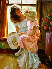 Vladimir Volegov Famous Paintings - A Mid-Morning Chat